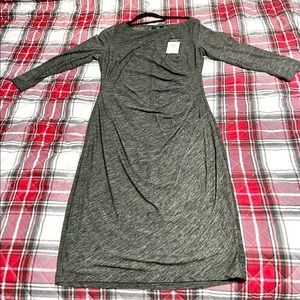 Ralph Lauren long sleeve gray fitted dress